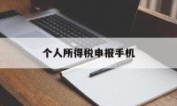 个人所得税申报手机(个人所得税申报手机号码)